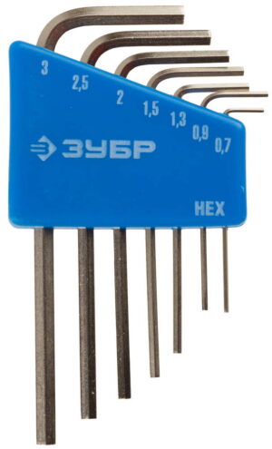ЗУБР 7 шт, Набор мини имбусовых ключей (27471-H7)