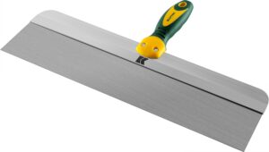 KRAFTOOL 450 мм, широкое полотно алюминиевая направляющая двухкомпонентная ручка, нержавеющий, Фасадный шпатель (10036-450)