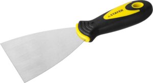 STAYER MaxFlat 100 мм, профилированное полотно двухкомпонентная ручка, нержавеющий, Шпатель, MASTER (10041-10)
