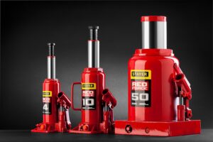 STAYER RED FORCE, 8 т, 200 - 385 мм, бутылочный гидравлический домкрат, Professional (43160-8)